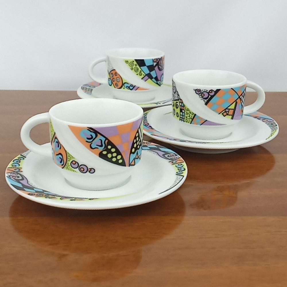 Vintage 1960s Schonwald Germany espresso demitasse coffee cups set of three